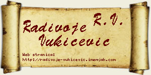 Radivoje Vukičević vizit kartica